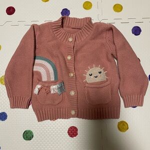 Pink cardigan baby girl 9-12m